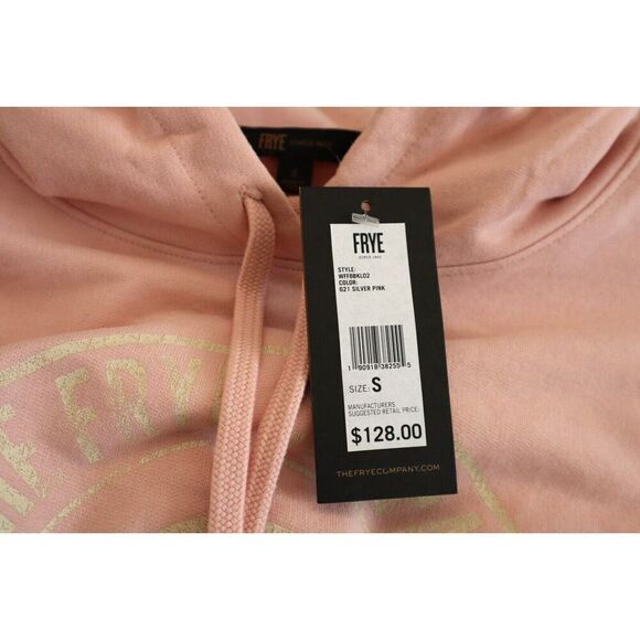 Frye WFF8BKL02-621 Women's Sz S Silver Pink Circle Logo Graphic Hoodie - Picture 6 of 12